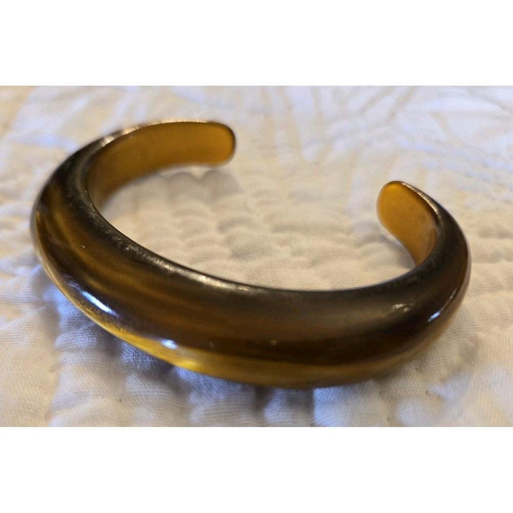 Vintage Brown Moonglow Lucite Cuff Bracelet Rare HTF Color Retro